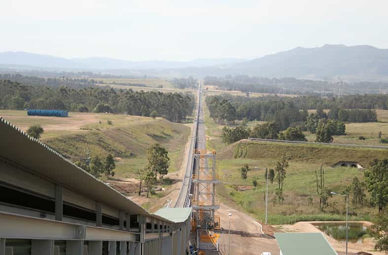 conveyor system spanning out to the distance